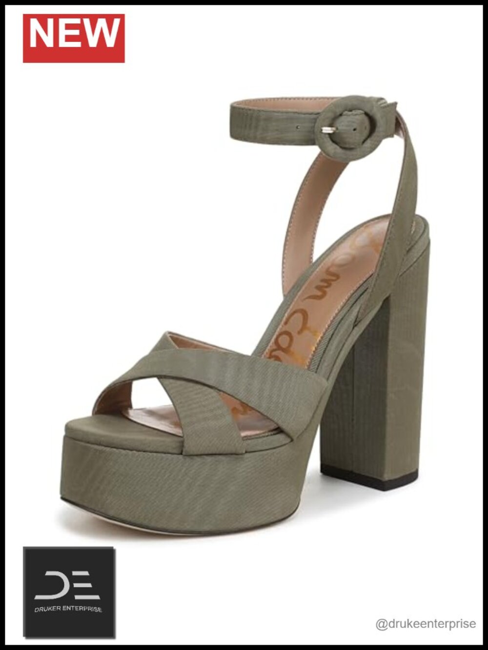 Sam Edelman Savannah Platform Heels - Open Toe Ankle Strap Chunky Heel Dress